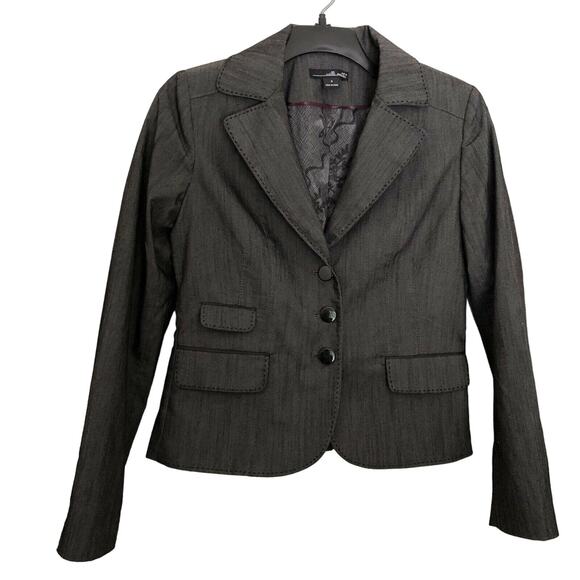 Willi Smith Gray 3 Button Blazer - Size Small - Fully Lined - Contrast Stitching - Picture 1 of 7